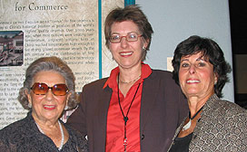Left to right:Emma Dagan, Pacific Asia Museum?s Executive Director, Joan Marshall, and Emma's daughter Lynne Alschuler. 
